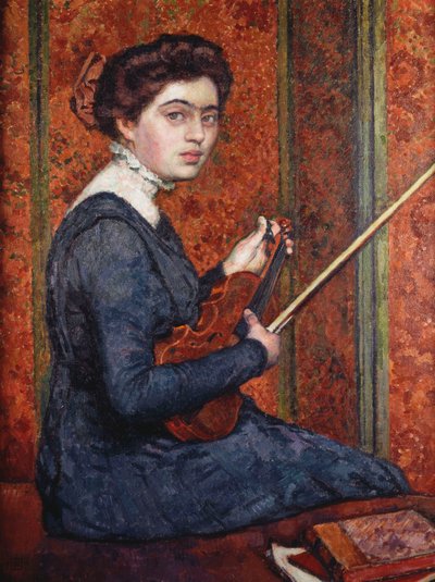 Mujer con Violín de Théo van Rysselberghe