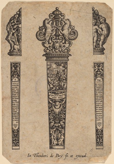 Ornamento para mango de cuchillo de Theodor de Bry