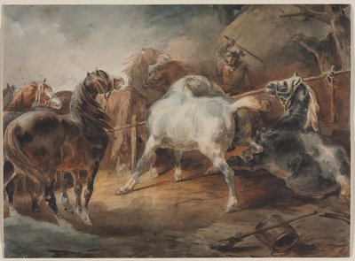 Caballos Luchando de Theodore Gericault