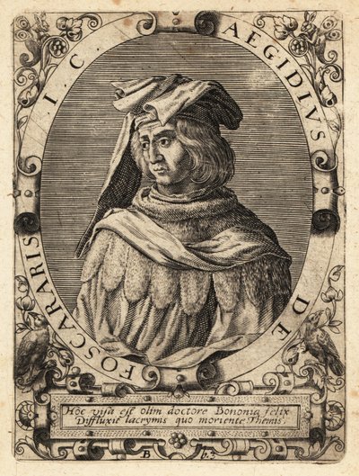 Egidio Foscherari, d.1289, jurista italiano de Theodore de Bry