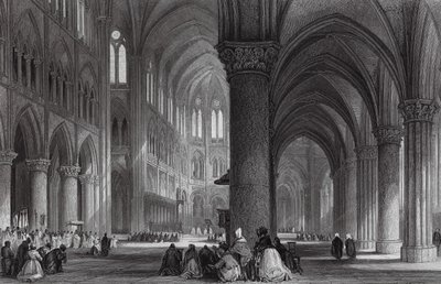 Catedral de Notre Dame, París (grabado) de Thomas (after) Allom