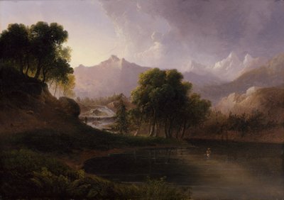 Paisaje con arroyo y montañas de Thomas Doughty