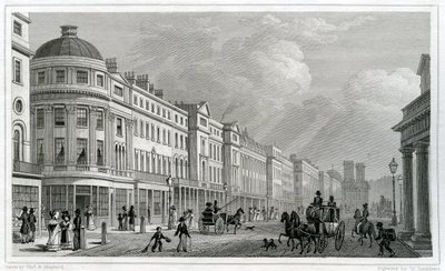 Regent Street, Londres, desde el Cuadrante de Thomas Hosmer Shepherd