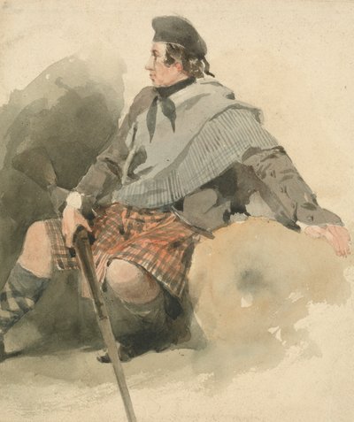 Un Highlander sentado de Thomas Miles Richardson Sr.