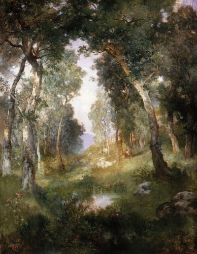 Claro del bosque, Santa Bárbara, 1918 de Thomas Moran