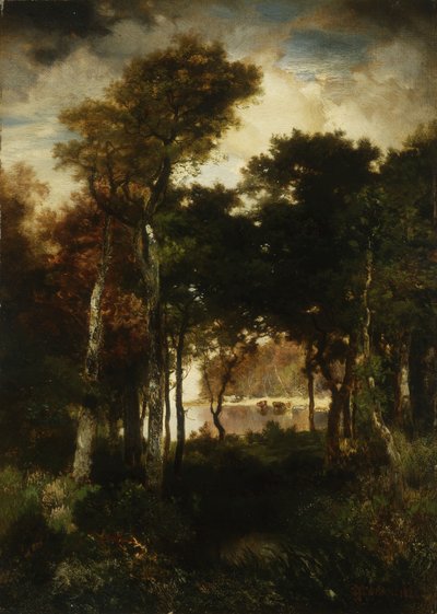 Bosques junto a un río, 1886 de Thomas Moran