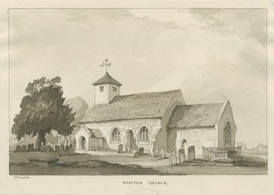 Iglesia de Ranton: dibujo en sepia de Thomas Peploe Wood