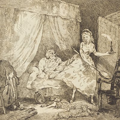 Un calentador de cama, c. 1785 de Thomas Rowlandson