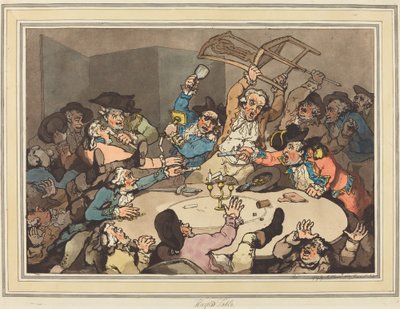 Un alboroto en una mesa de azar de Thomas Rowlandson