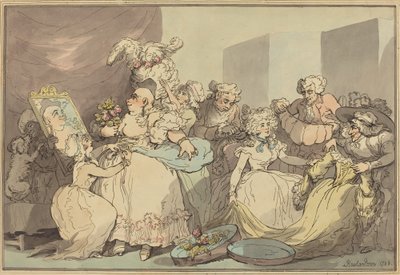 Vistiéndose para un cumpleaños de Thomas Rowlandson