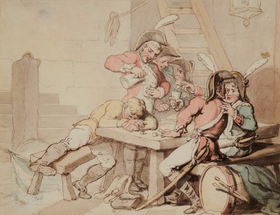 Soldados en un sótano de Thomas Rowlandson