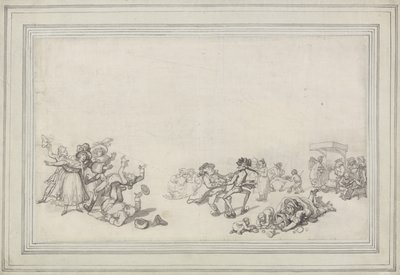 Estudio de patinadores: Patinando en el Serpentine de Thomas Rowlandson