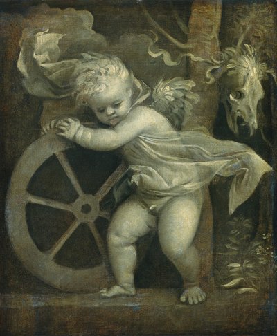 Cupido con la rueda del tiempo, c. 1515-1520 de Titian