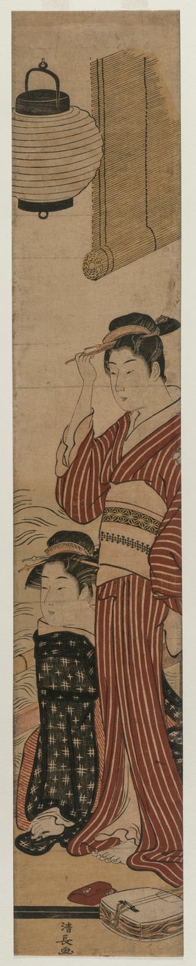 Dos geishas en un balcón, 1782 de Torii Kiyonaga