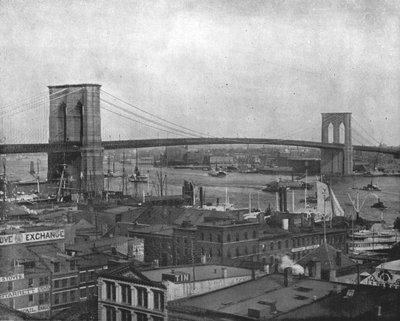 Puente de Brooklyn, Nueva York, EE.UU., c1900 de Unbekannt