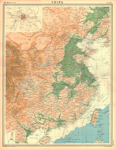 Mapa geográfico de China de Unbekannt