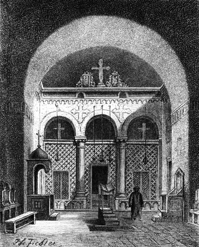 Interior de una iglesia, Egipto, 1881 de Unbekannt