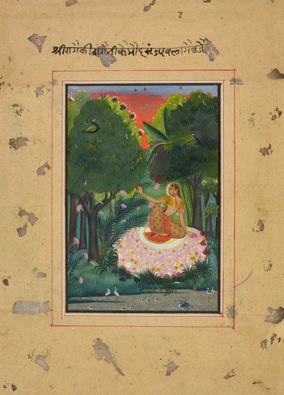 Kamod Ragini, folio de un Ragamala, ca. 1770-1775 de Unbekannt