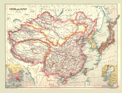 Mapa de China y Japón, 1902 de Unbekannt