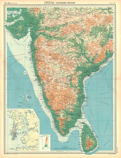 Mapa de India - Sección Sur de Unbekannt