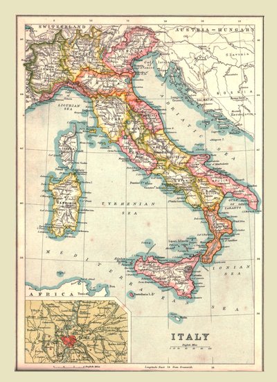 Mapa de Italia, 1902 de Unbekannt