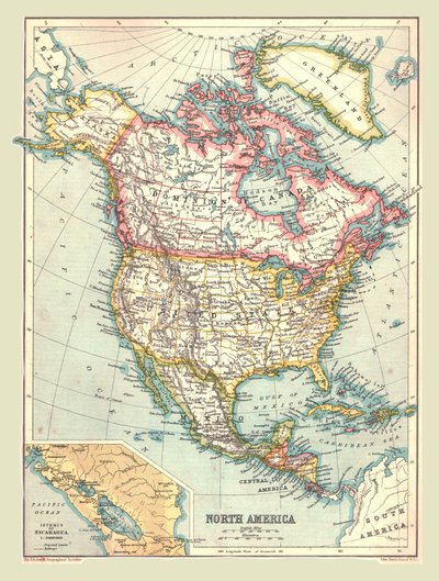 Mapa de América del Norte, 1902 de Unbekannt