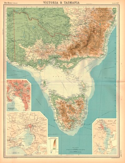 Mapa de Victoria y Tasmania de Unbekannt