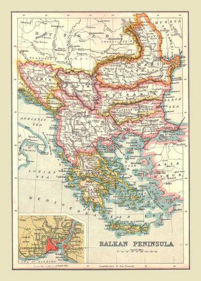 Mapa de la península balcánica, 1902 de Unbekannt