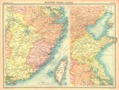 Mapa político de China Oriental de Unbekannt