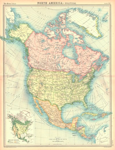 Mapa político de América del Norte de Unbekannt