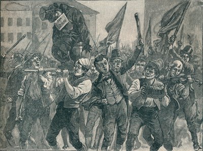 Escena en los disturbios de Belfast, siglo XIX, 1906 de Unbekannt