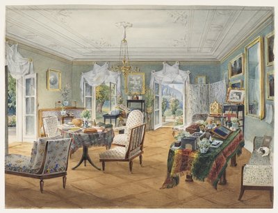 Sala de estar en una finca rural, 1830-1840s de Unbekannt