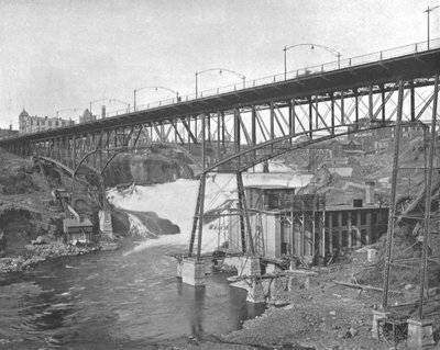 Cataratas de Spokane, Washington, EE.UU., c1900 de Unbekannt