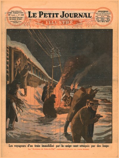 Pasajeros de tren varados son atacados por lobos, 1929 de Unbekannt