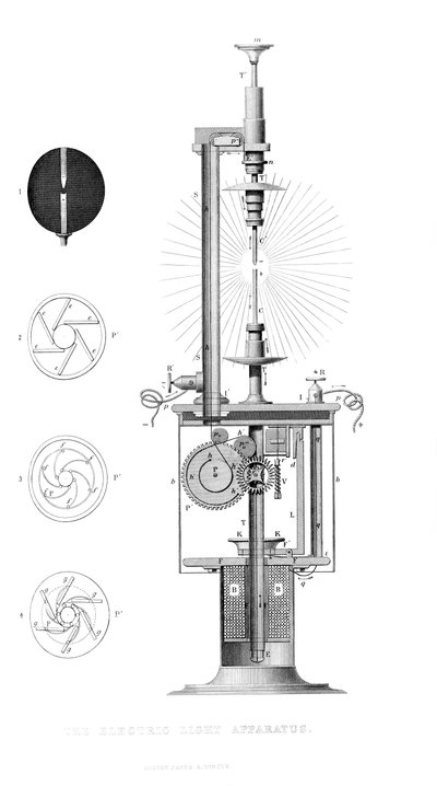 El aparato de luz eléctrica, 1866 de Unbekannt