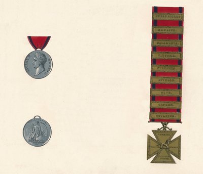 Medalla de Waterloo y Servicio General Militar 1793-1814, siglo XIX de Unbekannt