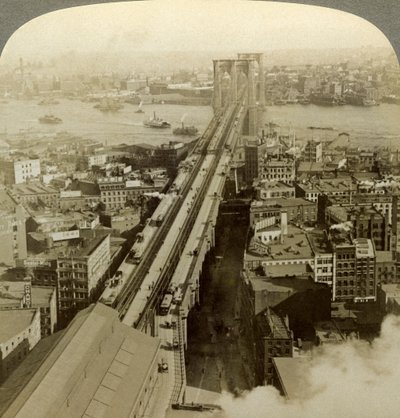 Puente de Brooklyn, Nueva York, EE.UU. de Underwood and Underwood