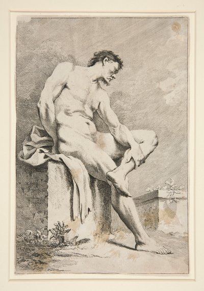 Desnudo masculino sentado de Unknown