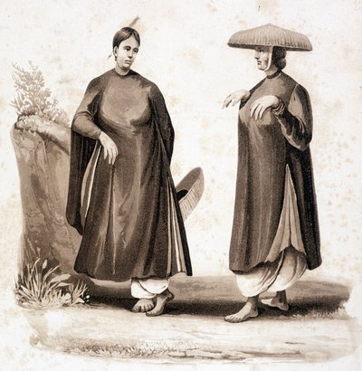 Mujeres cochinés. Vietnam c. 1850 de Unknown artist