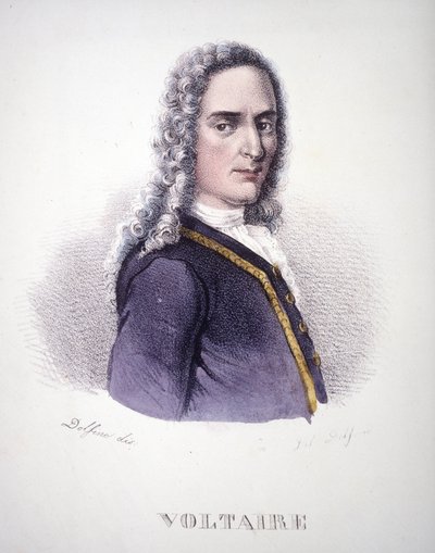 Retrato de Voltaire. Grabado del siglo XIX. de Unknown artist