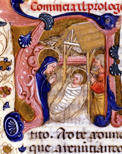 La Natividad. Manuscrito del siglo XV de Unknown artist