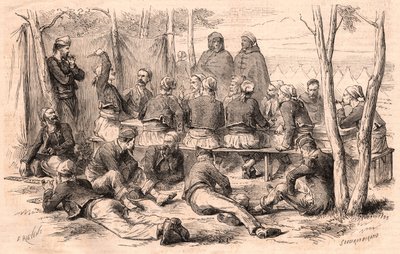 Grupo de zuavos descansando en el campamento de Chalons de Unknown