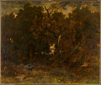 Leaving the Forest, Fontainebleau: Setting Sun de Unknown artist