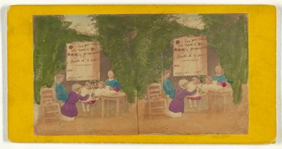 [Mujeres y niños sentados a una mesa] de Unknown artist