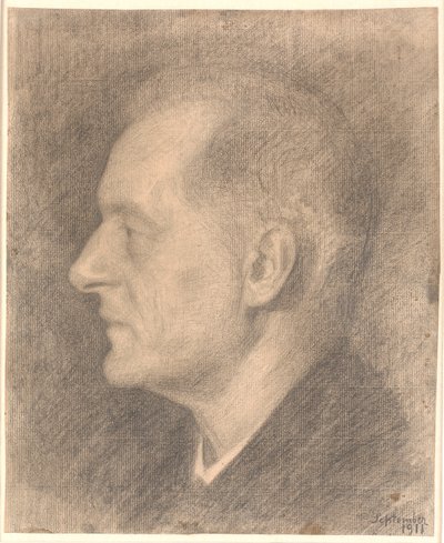 Retrato de Alfred Bramsen, perfil de Vilhelm Hammershøi