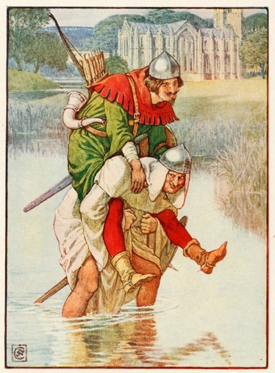 Robin Hood y el Padre Tuck de Walter Crane