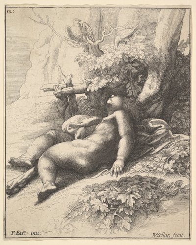 Hércules infante dormido, 1625-77 de Wenceslaus Hollar