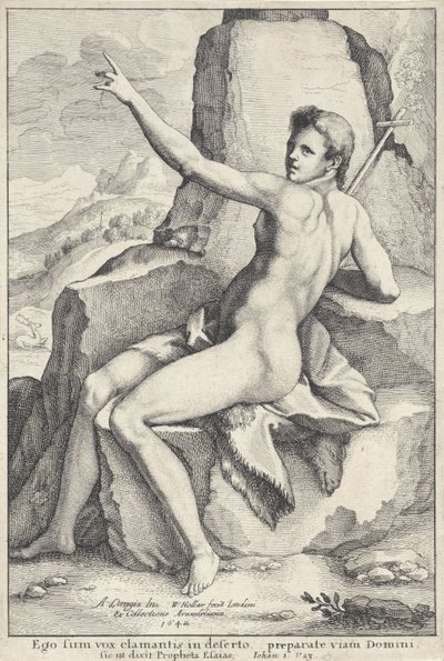 Juan el Bautista en el desierto de Wenceslaus Hollar