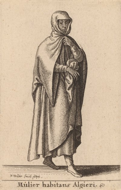 Mujer habitante de Argel de Wenceslaus Hollar