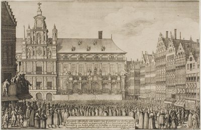 Proclamación del Tratado de Münster de Wenceslaus Hollar